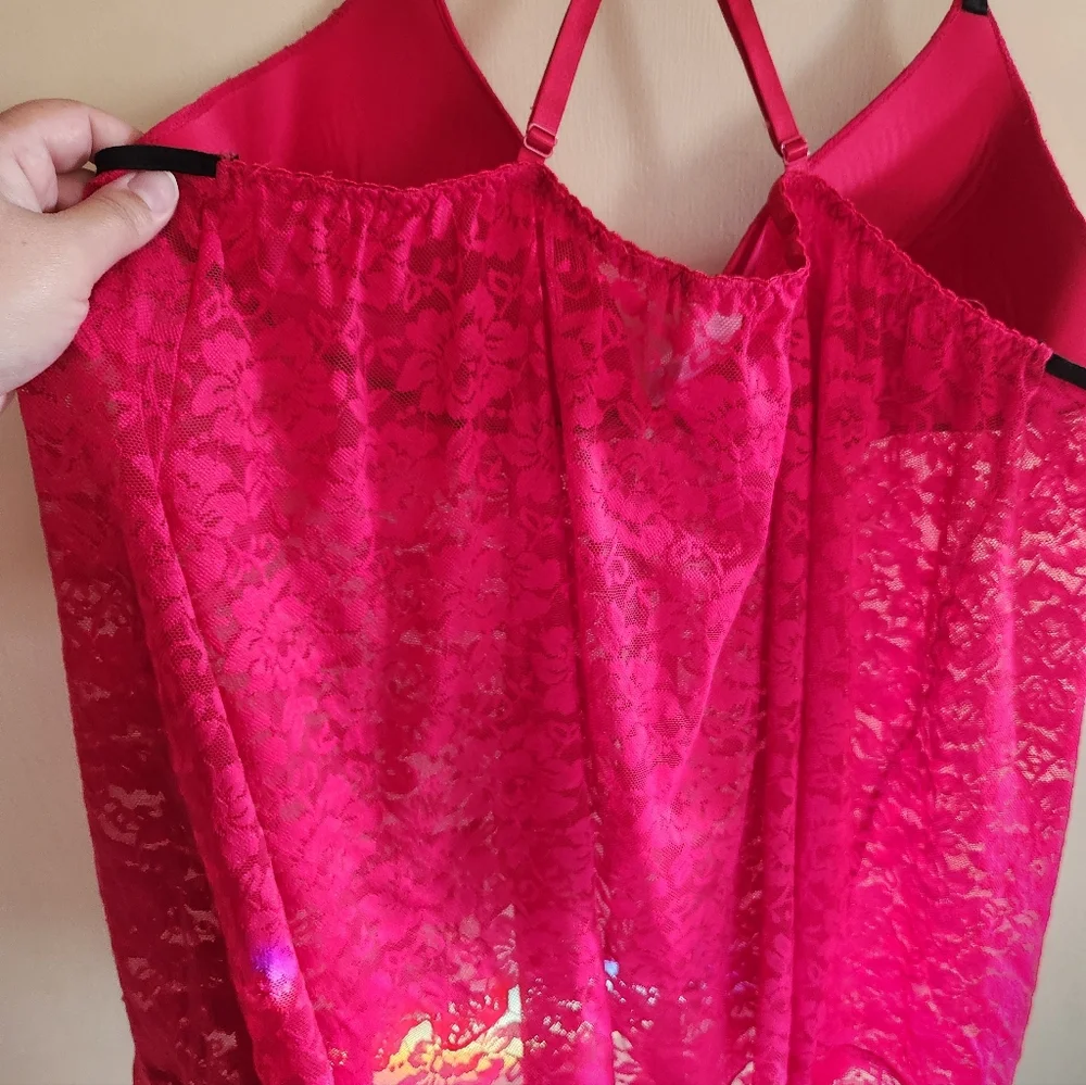 Secret Treasures Lingerie Lace Red 2X